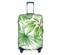 VCzsdff Funda de equipaje con estampado de hojas de plátano y palmera tropical, lavable, antiarañazos, para equipaje de 18 a 32 pulgadas, White, S