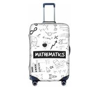 VCzsdff Funda de equipaje con estampado de matemáticas, lavable, antiarañazos, para equipaje de 18 a 32 pulgadas, White, L