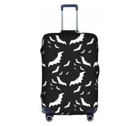 VCzsdff Funda de equipaje con estampado de murciélagos voladores de Halloween, lavable, antiarañazos, para equipaje de 18 a 32 pulgadas, White, S