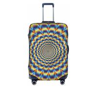 VCzsdff Funda de equipaje con impresión GIF de ilusión óptica en espiral, lavable, antiarañazos, para equipaje de 18 a 32 pulgadas, White, XL