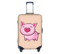 VCzsdff Funda protectora lavable con estampado de cerdo rosa con sonrisa, antiarañazos, para equipaje de 18 a 32 pulgadas, White, M