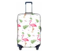 VCzsdff Funda protectora lavable con estampado de flamenco blanco, antiarañazos, para equipaje de 18 a 32 pulgadas, White, M