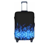 VCzsdff Funda protectora lavable con estampado de llama azul, antiarañazos, para equipaje de 18 a 32 pulgadas, White, M