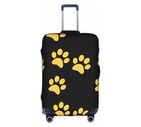 VCzsdff Funda protectora lavable para equipaje, con estampado de huellas de cachorro, color dorado, antiarañazos, para equipaje de 18 a 32 pulgadas, White, XL