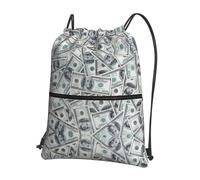 VCzsdff Funny Dollar Money Print - Bolsa ajustable con cordón ajustable, mochila plegable ligera, con bolsillo con cremallera para senderismo