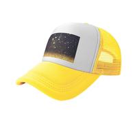 VCzsdff Gorras de béisbol con estampado de estrellas brillantes doradas, sombreros de camionero de malla transpirable, sombreros de parasol para aventuras al aire libre, amarillo, Talla única