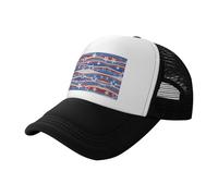 VCzsdff Gorras de béisbol con estampado del Día de la Independencia de estrellas patrióticas, sombreros de camionero de malla transpirable, sombreros de sombrero, para aventuras al aire libre, Negro