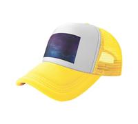 VCzsdff Gorras de béisbol con estampado interestelar de universo con estrellas, de malla transpirable, sombreros de camionero para aventuras al aire libre, amarillo, Talla única