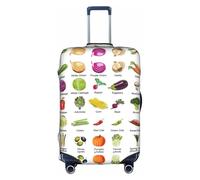 VCzsdff Introducción de la funda de equipaje con impresión de verduras, lavable, protector de maleta, antiarañazos, se adapta a equipaje de 18 a 32 pulgadas, White, L