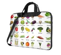 VCzsdff Introducción de varios vegetales a prueba de golpes bolsa para ordenador portátil de tela Oxford resistente maletín acolchado para computadora de viaje, Black, 13 inch