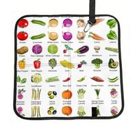 VCzsdff Introduction Of Various Vegetables Print - Cojín de asiento portátil plegable para grada, tapete compacto de poliéster para picnic, 40 cm