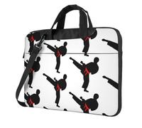 VCzsdff Karate Boy Vector - Maletín acolchado para ordenador portátil, resistente a los golpes, con estampado a color, de tela Oxford, para viajes, Black, 15.6 inch