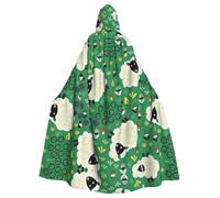 VCzsdff Linda capa con capucha de poliéster con capucha de oveja de dibujos animados para adultos, bata con capucha de Halloween con pajarita, capa de cosplay