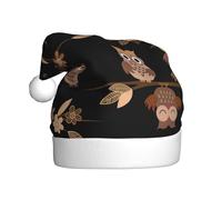 VCzsdff Lindos búhos de dibujos animados marrones con impresión unisex para adultos, ceremonia anual de 1 pieza, diademas de Navidad, decoración de árbol de Navidad, muñeco de nieve, sombrero de Papá