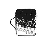 VCzsdff Llaves de piano con notas musicales impresas, bolsa de almacenamiento de escrituras, resistente al agua, soporte de papelería, estuche de estudio de culto de iglesia