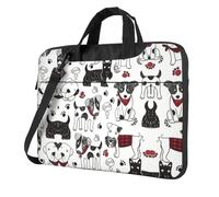 VCzsdff Lovely Dogs - Maletín acolchado para ordenador portátil, resistente a los golpes, de tela Oxford, para viajes, Black, 14 inch