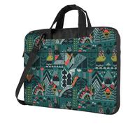VCzsdff Maletín acolchado de tela Oxford resistente a prueba de golpes con estampado de animales escandinavos para viajes, Black, 14 inch