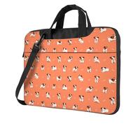 VCzsdff Maletín acolchado de tela Oxford resistente a prueba de golpes con estampado de perro con huesos grandes para viajes, Black, 14 inch
