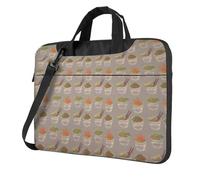 VCzsdff Maletín acolchado para ordenador portátil con diseño de huevera, fideos, ramen, a prueba de golpes, resistente y de tela Oxford, para viajes, Black, 14 inch