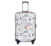 VCzsdff The Nature Wildlands - Funda de equipaje con estampado de actividades silvestres, lavable, antiarañazos, se adapta a equipaje de 18 a 32 pulgadas, White, S