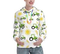 VCzsdff Tractor Farming - Sudadera con capucha suave para mujer, de manga larga, con bolsillos, suéter de invierno, Negro, L