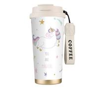 VCzsdff You are Magical - Vaso de café aislado con tapa a prueba de fugas, taza de viaje de acero inoxidable 316 con correa de mano