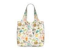 VCzsdff Zoo Alphabet Animal Print - Bolsa plegable para comestibles, reutilizable, 25 l, ligera, de poliéster, Black, Talla única