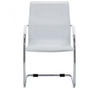 VdaXL Silla de Oficina Voladiza de Cuero Sintético Blanco