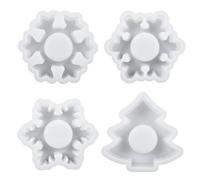 Vdaxvme 1/4 moldes de silicona para candelabros de copo de nieve, moldes de resina para candelabros de té, decoración del hogar