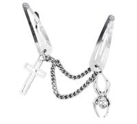 Vdaxvme 1 par de horquillas metálicas para el pelo con diseño de calavera y crucifijos, pasadores para el pelo antideslizantes para adolescentes y niñas