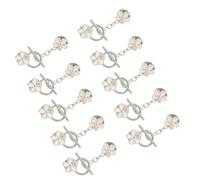 Vdaxvme 10 piezas de botones con lazo de flores para cárdigan, suéter vintage, chal, cárdigan, cárdigan, cuello, clip de botón, Size Approx. 52mm/2.05in, Metal