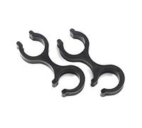 Vdaxvme 2 bastones de senderismo al aire libre, abrazadera de doble barra, hebillas, conectores para bastón de senderismo, clips negros