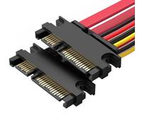 Vdaxvme 2 cables de alimentación y datos compactos de 22 pines, intercambiables en caliente, sin interferencias, para ordenador portátil/escritorio, cable de datos de alimentación de 0,1 m