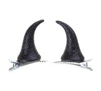 Vdaxvme 2 horquillas divertidas para el pelo con diseño de cuerno de diablo para Halloween, accesorios para el cabello
