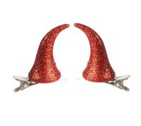 Vdaxvme 2 horquillas divertidas para el pelo con diseño de cuerno de diablo para Halloween, accesorios para el cabello