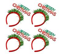 Vdaxvme 4 diademas con letras de Navidad, elegantes letras para festivales, tocados para fiestas de Navidad, para mujer, aro para el pelo