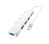 Vdaxvme 4 puertos USB 2.0 Hub tipo C estación de acoplamiento 4 en 1 Hub divisor USB de alta velocidad expansor 5Gbps
