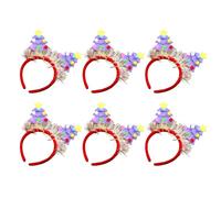Vdaxvme 6 diademas de árbol de Navidad, tocado cómodo de dibujos animados para fiestas de vacaciones, cómodo