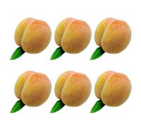Vdaxvme 6 piezas de melocotón artificial realista de simulación de frutas modelo de melocotón falso, accesorios de exhibición para el hogar y la cocina, fiestas, decoración del hogar