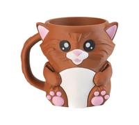Vdaxvme Accesorios de postre de animales de dibujos animados, agarre ergonómico y cucharas dobles, cajón secreto, soporte para tazas de helado, pintas, soporte para helado con soporte para cuchara