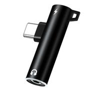 Vdaxvme Adaptador simultáneo USB C Sound 3 de 5 mm para auriculares, construcción de aluminio en ángulo recto, para dispositivos móviles Plug and Play USB C Sound Cargas