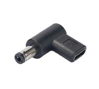 Vdaxvme Adaptador USB C hembra a macho DC5,5 x 2,1 mm/5,5 x 2,5 mm, conector de carga de 90 grados para teléfonos, portátiles, routers, convertidor de carga negro