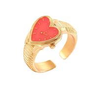 Vdaxvme Anillos ajustables elegantes con forma de corazón con textura geométrica de aleación de dedos adecuados para diferentes amor retro, como se describe