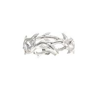 Vdaxvme Anillos de espinas para hombres y mujeres retro rama de vino pareja delicada dedos ajustables par abierto anillos de decoración de joyas para hombres mujeres