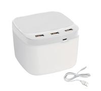 Vdaxvme Base de carga montada en el escritorio con soporte para bolígrafo integrado y 3 puertos USB 2.0 con adaptador LED para conexión y almacenamiento, adaptador USB LED