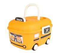 Vdaxvme Baúl de almacenamiento interactivo para niños con construcción de bordes lisos, asa portátil para organizar los momentos de juego, contenedor de almacenamiento de juguetes con asa