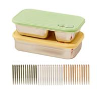 Vdaxvme Bentos - Recipiente apilable para pícnic y camping, portátil, de acero inoxidable 304, con junta de silicona, para almuerzo, pícnic, bentos