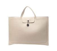 Vdaxvme Bolsa para ordenador portátil, portátil, bolsa de transporte ligera, bolsa de transporte para PC, maletines para trabajo, negocios, maletines de piel para ordenadores portátiles, beige, L