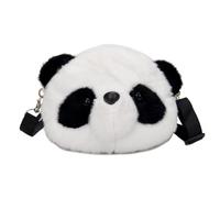 Vdaxvme Bolso bandolera de felpa con correa de hombro desmontable, bolso bandolera, bolso de mano, bolso de mano, bolso de mano, bolso de mano, bolso de mano, bolso, Panda Head Bag, Einheitsgröße