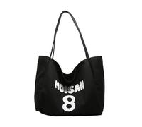 Vdaxvme Bolso bandolera de lona funcional para estudiantes, gran capacidad, bolso de mano simple para ir de compras, para todo lo que necesitas a la moda, Negro